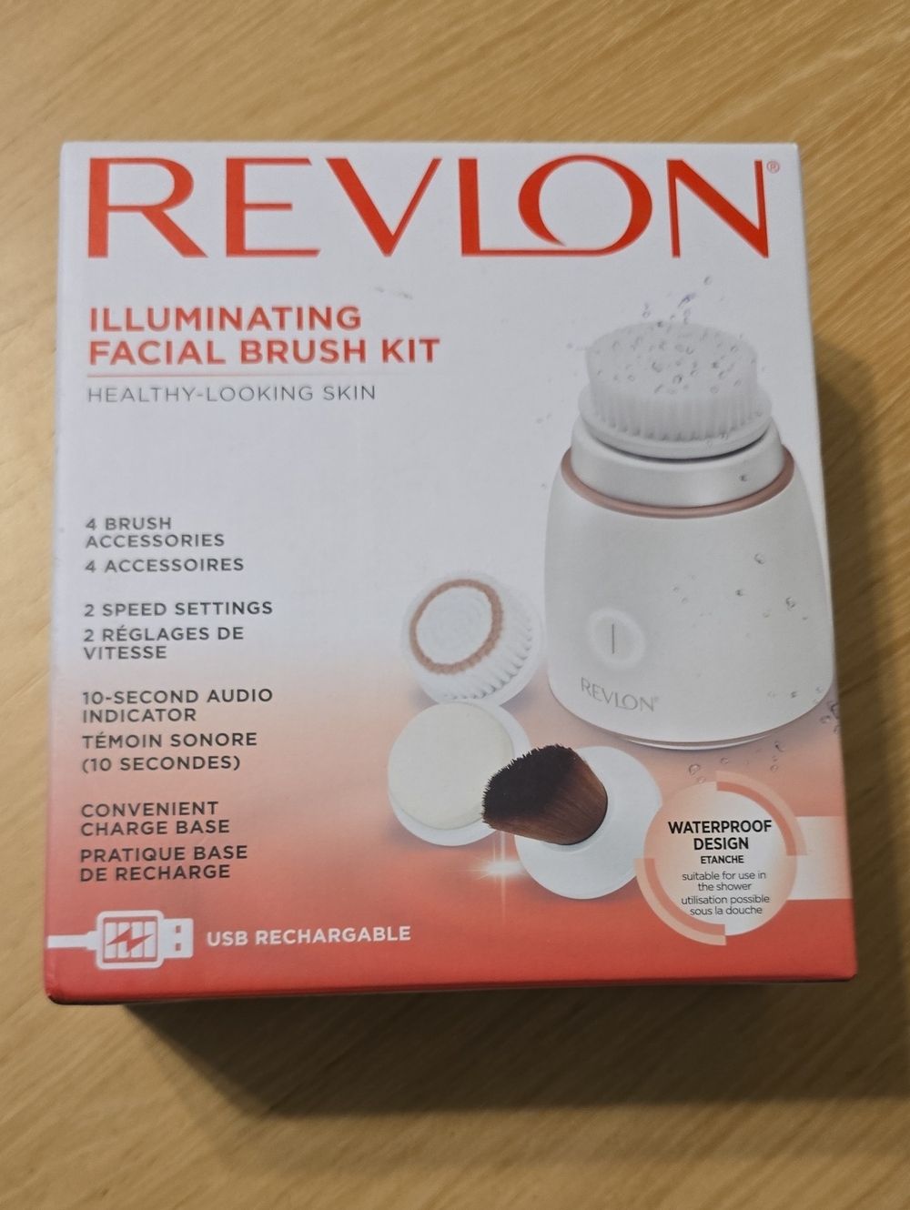 Revlon Illuminating Facial Brush Kit - White & Rose Gold Trim